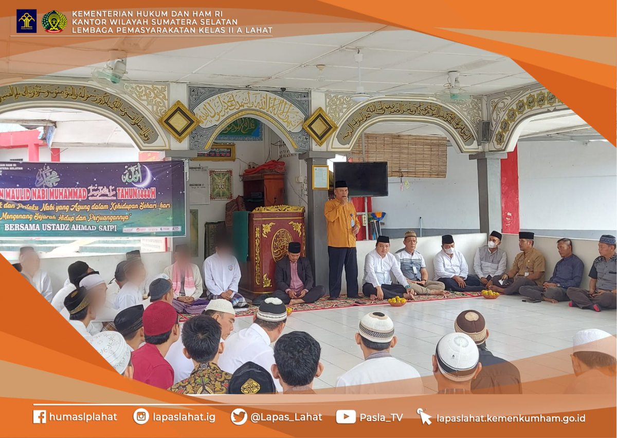 Lapas_Lahat's tweet photo. *Lapas Kelas IIA Lahat Kemenkumham Sumsel Peringati Maulid Nabi Muhammad SAW 1444 H *
@Lapas_Lahat 
@BarutuSoetopo 
@Lapas_Lahat 
#LapasLahat
#SoetopoBerutu https://t.co/CsKwj06LSc