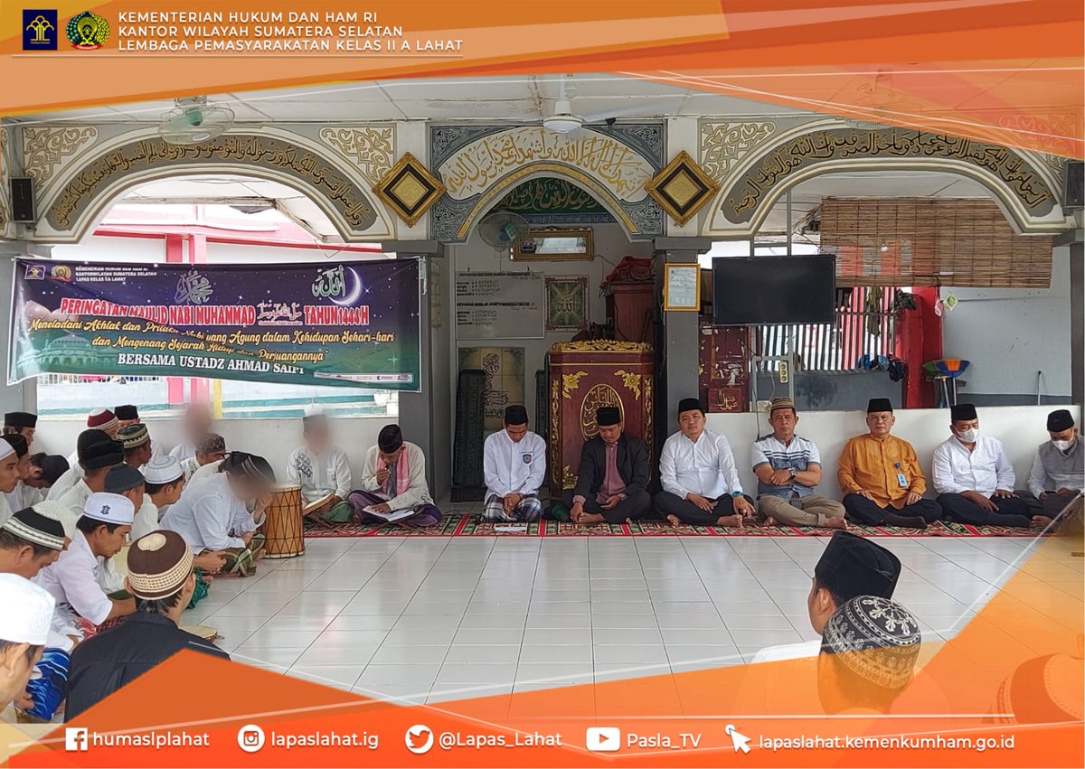 Lapas_Lahat's tweet photo. *Lapas Kelas IIA Lahat Kemenkumham Sumsel Peringati Maulid Nabi Muhammad SAW 1444 H *
@Lapas_Lahat 
@BarutuSoetopo 
@Lapas_Lahat 
#LapasLahat
#SoetopoBerutu https://t.co/CsKwj06LSc