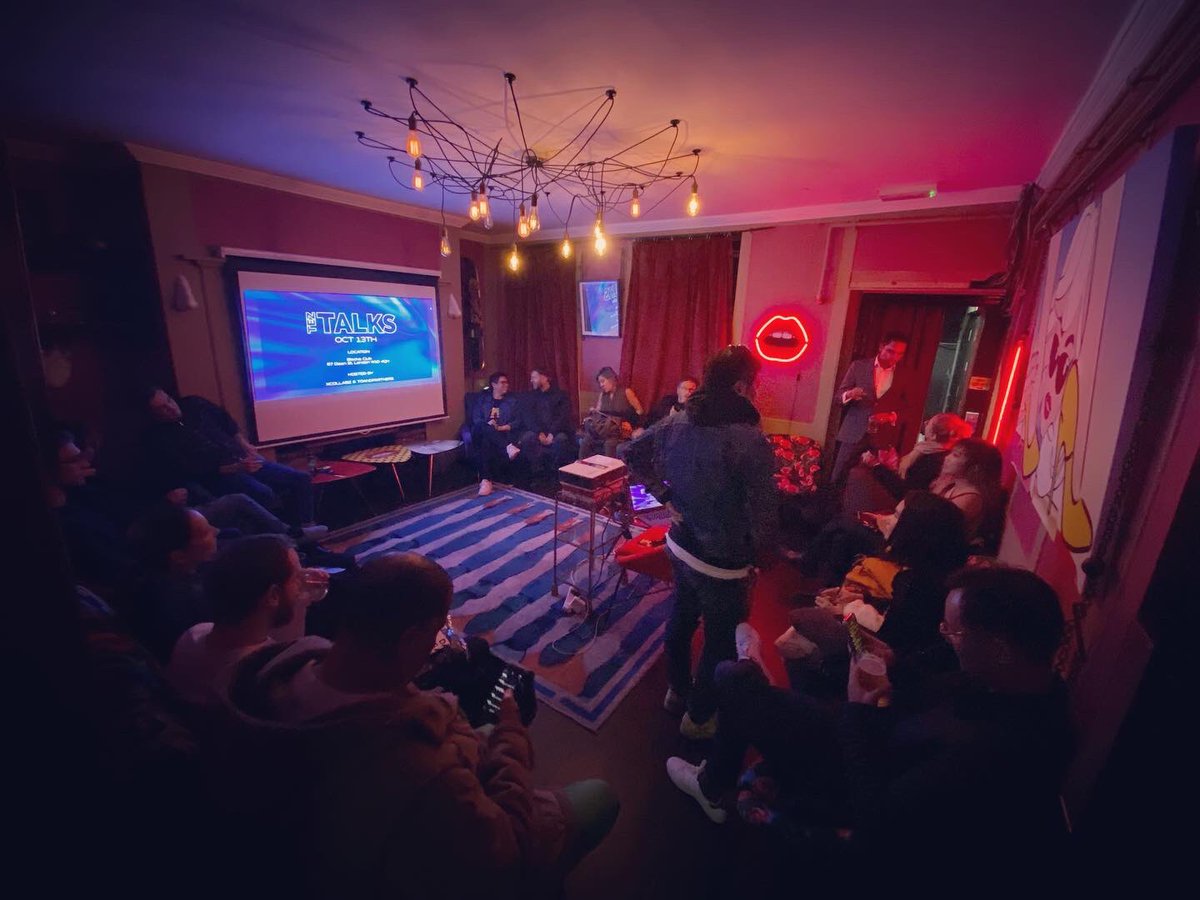 At #TEZTALKS with <a href="/cemhah/">Cemhah</a>’s amazing work!

What a cool evening at Blacks Club, Soho. In the company of <a href="/XCOLLABZ/">XCOLLABZ</a> and <a href="/PartnersTo/">To and Partners</a>.

#tezos #tezosnft #Ethereum #superrare #foundationart #nftart #art #nftuk #artist #CleanNFTs #tezoscollector #objktcom