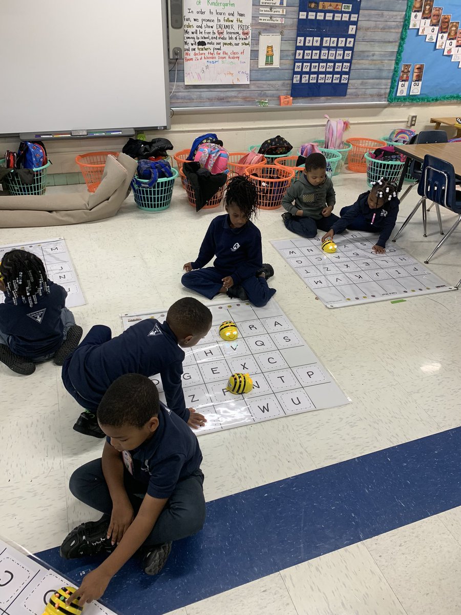 CerraErb's tweet image. On day 2 of Kindergarten coding we added our letters. #beebot #codingkindergarten