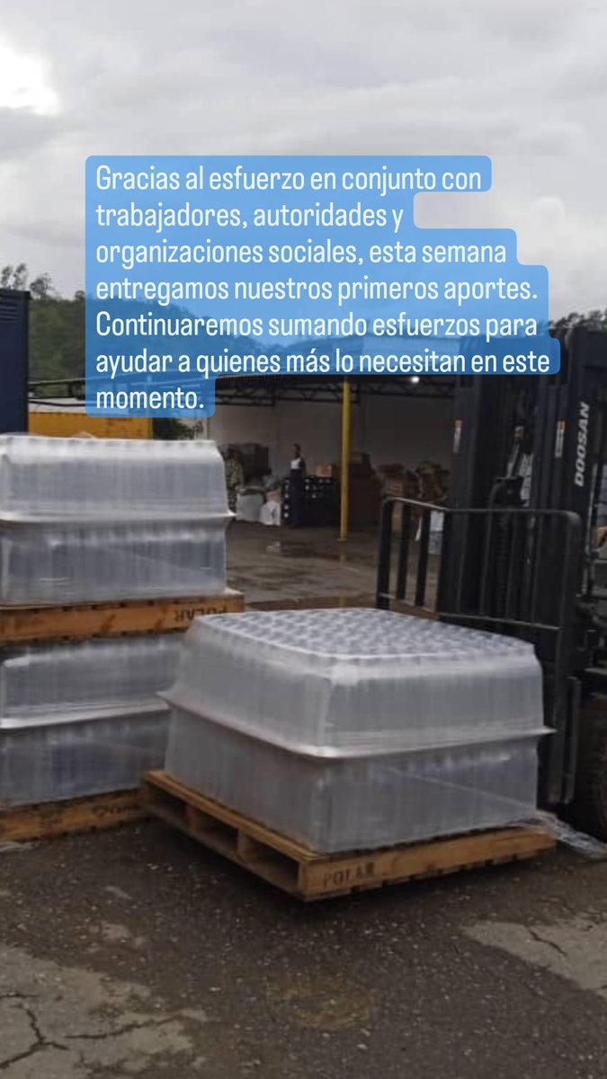 EmpresasPolar's tweet photo. Gracias al esfuerzo en conjunto con trabajadores, autoridades y organizaciones sociales, esta semana entregamos en #LasTejerías nuestros primeros aportes. Continuaremos sumando esfuerzos para ayudar a quienes más lo necesitan en este momento. https://t.co/2PwIsuTee8