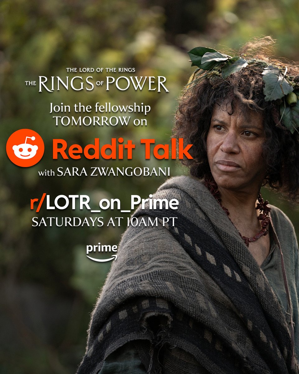 Ready for more? Dive into #TheRingsOfPower with Sara Zwangobani during tomorrow's Reddit Talk at 10am PT! Join on r/LOTR_on_Prime: reddit.app.link/LOTR_on_Prime