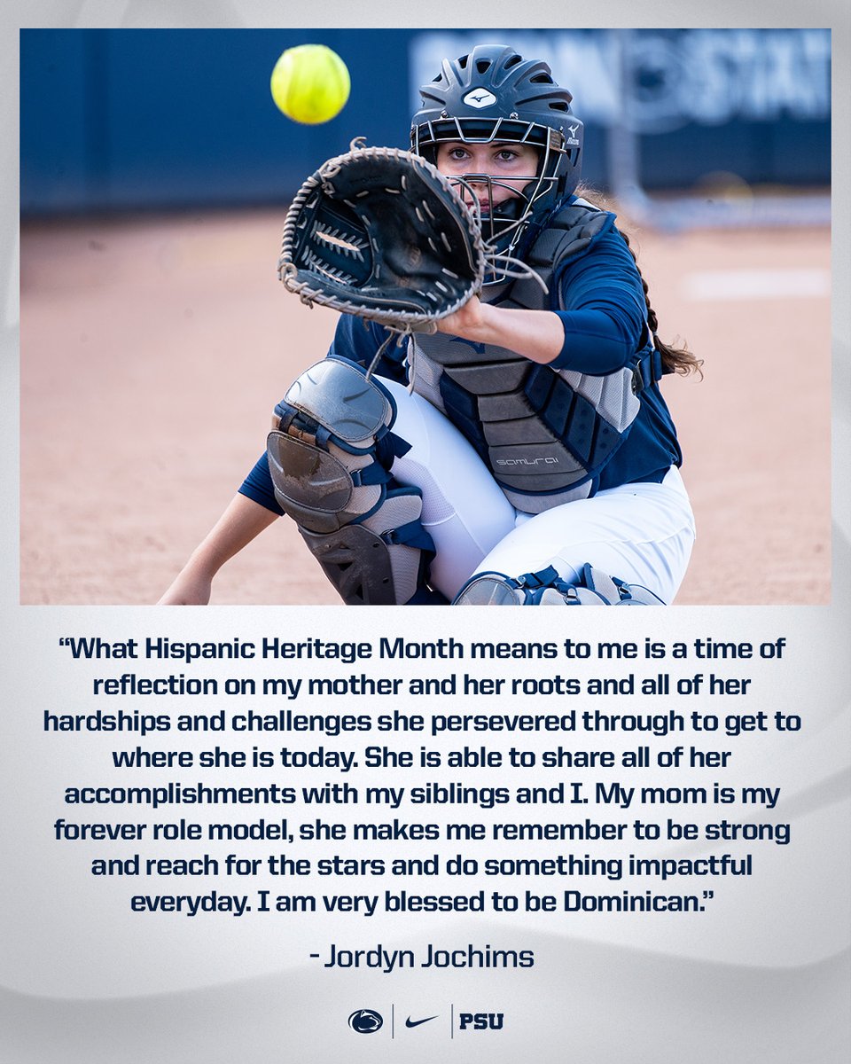 PennStateSB's tweet photo. We’re wrapping up Hispanic Heritage Month &amp; want to recognize several of the players who make our team complete!

Hear from Amanda Mack, Cassie Lindmark, Jordyn Jochims &amp; Lauren Marcotte about what Hispanic Heritage Month means to each of them!

#WeAre https://t.co/yltmEoxKzU