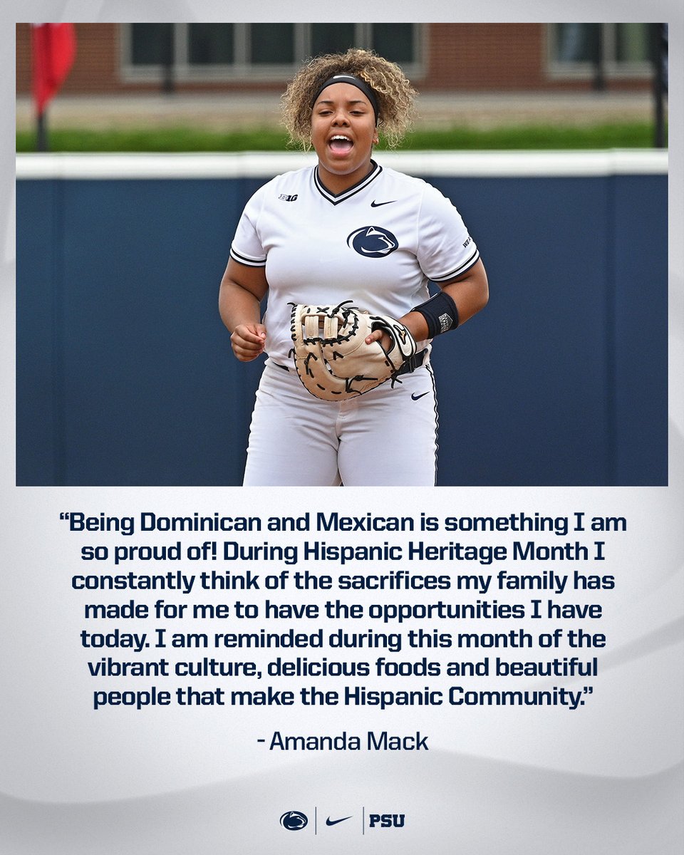 PennStateSB's tweet photo. We’re wrapping up Hispanic Heritage Month &amp; want to recognize several of the players who make our team complete!

Hear from Amanda Mack, Cassie Lindmark, Jordyn Jochims &amp; Lauren Marcotte about what Hispanic Heritage Month means to each of them!

#WeAre https://t.co/yltmEoxKzU