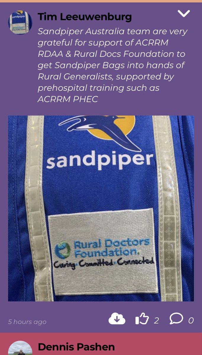 Winner of @SandpiperAus bag at @acrrm #rma22 is GP-anaes and recent PHEC course graduate, Dr Claire Arundell We hope all RGs providing immediate care can get a @SandpiperAus bag once trained #phec to help in rural emergencies ping @RuralDoctorsAus @rural_doctors @ACRRM