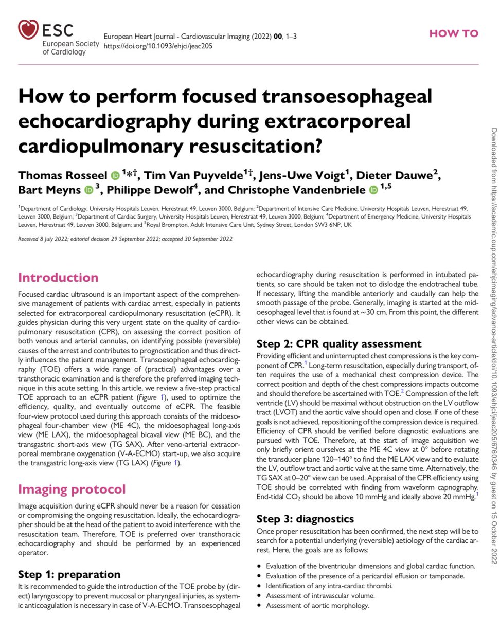 HanCardiomd's tweet photo. How to perform focused #TEE during extracorporeal CPR ? 

Overview of the five-step protocol and schematic representation of the four important #TEE views during the protocol

https://t.co/S5D4Fv9Wb1 #EHJCVI @ESC_Journals @CVandenbriele @EchoSoliman @denisamuraru @WilliamZoghbi https://t.co/S0cqROJPdj