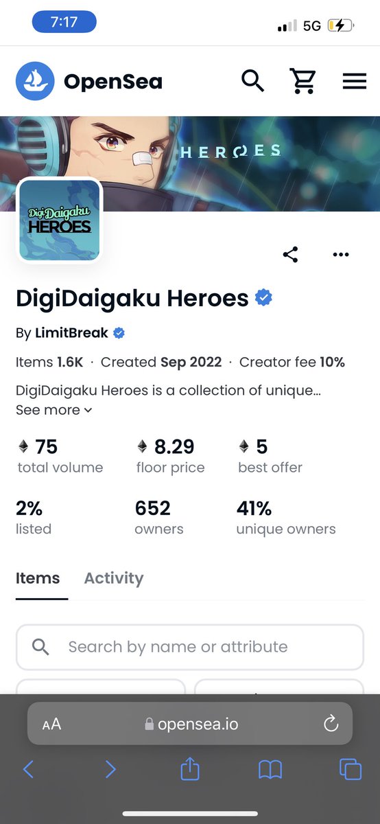 MrBojangleez's tweet photo. It’s crazy that my @DigiDaigaku hero that was airdropped to me for FREE, is now worth more than a @doodles https://t.co/i5HBpdvwme