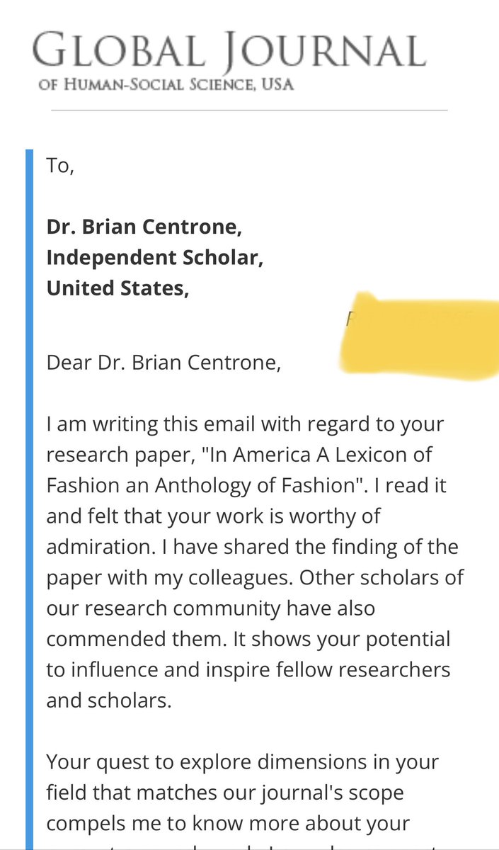 BrianCentrone's tweet photo. Ever since I published my review of #MetInAmerica in #Dress, the journal of @CostumeSociety, #GlobalJournal has been trying to get me to join their esteemed research team of scholars. If they were so crackerjack, they’d know I wasn’t a Dr. But if they’d like bestow one upon me… https://t.co/B9fuFRPxbp