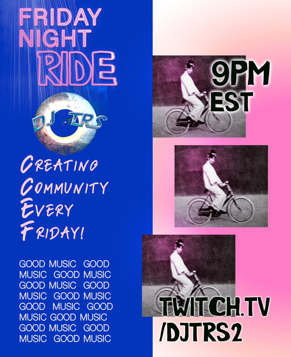 TONIGHT! TONIGHT! TONIGHT!

JOIN me on a wonderful musical journey through the cosmos!
#soulmusic #wekeepussafe #housemusic #jazz #funk #hiphop #Reggae 
Twitch.tv/djtrs2