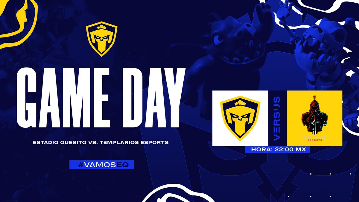 EstadioQuesito's tweet photo. Esperemos regresar ahora y con más nivel que antes 🤩
 
🏆 @LigaClashroyal
🆚 @TemplariosEGS
⏰ 22:00 🇲🇽

#VamosEQ #EQCR 🧀 https://t.co/u7aAxP3dUj