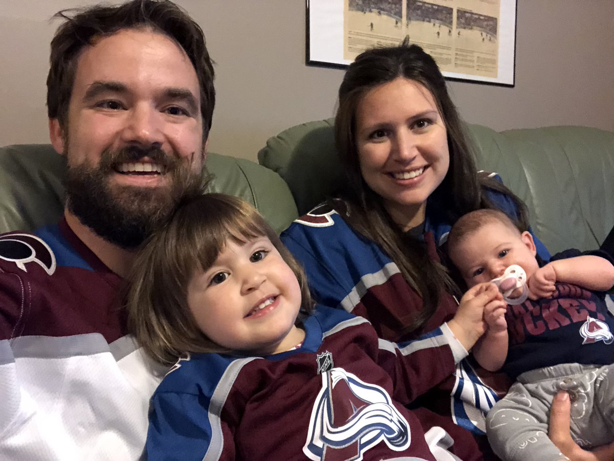 Infantino12's tweet photo. @Cmakar8 @Fanatics Introducing my youngest daughter to the @Avalanche! What a way to celebrate her first year as an Avs fan! @Cmakar8 @Fanatics https://t.co/VHlYYFWVYD