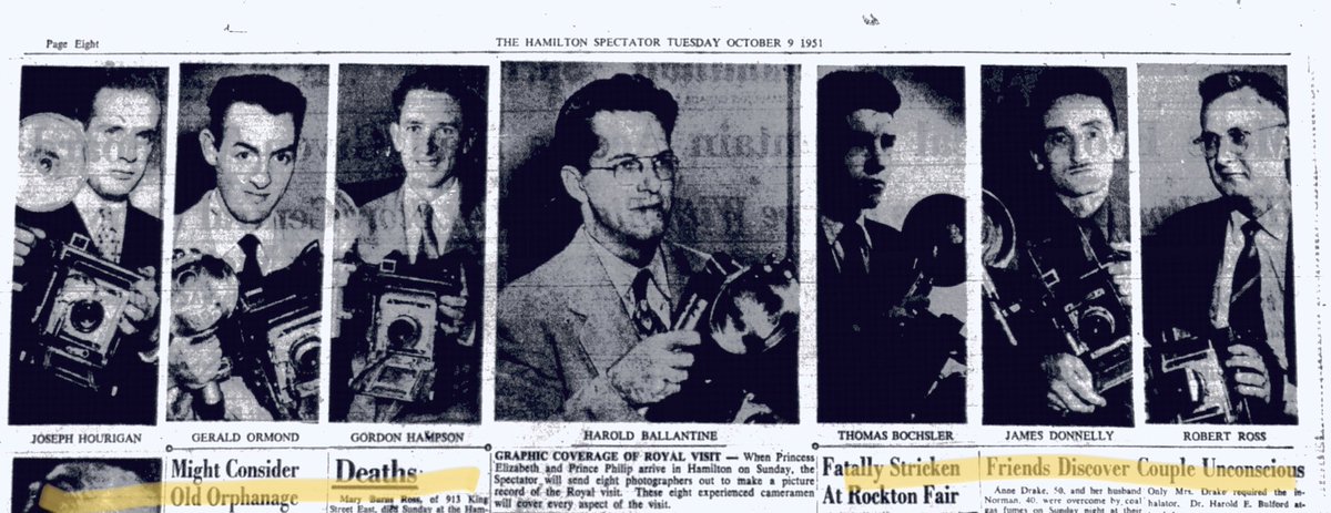 xxtombo's tweet photo. Hamilton Spectator Press photographers preparing for the visit by Princess Elizabeth to Hamilton area, on Sunday, October 14, 1951. (Microfilm reproduction of newspaper) https://t.co/exUoUPwdc4
