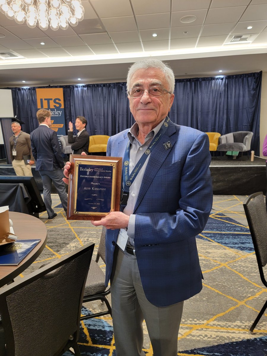 BerkeleyITS's tweet photo. Congratulations to @Cal_Engineer Professor of the Gradute School Adib Kanafani! He received the ITS Distinguished Legacy award at the #ITSat75 celebration. We couldn't have done this without him! https://t.co/yp8JqJ8VU4