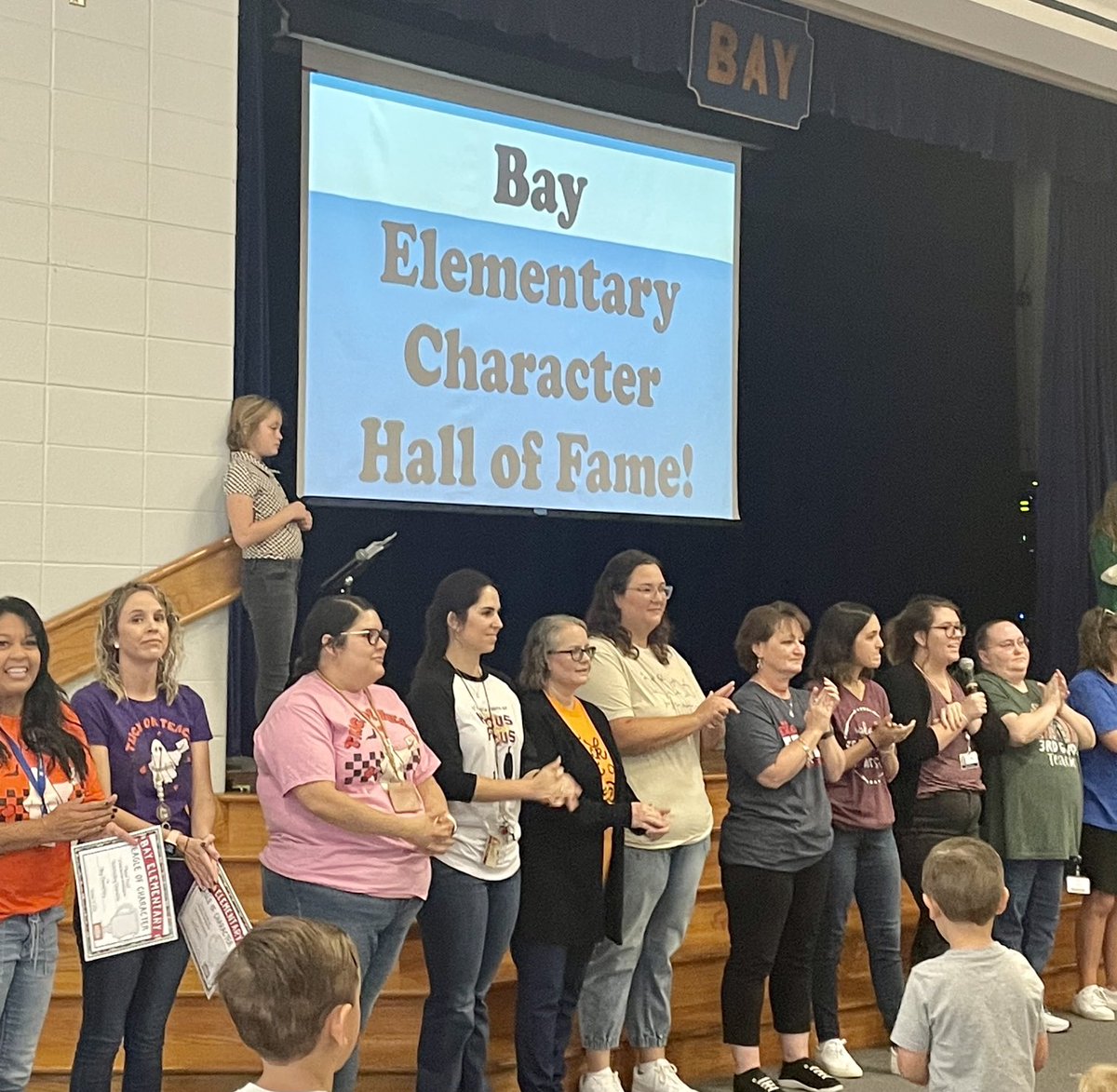 hollyshughes's tweet photo. Recognizing great character at ⁦@BayEaglesSoar⁩ character rally! Proud of our Eagles! ⁦@ClearCreekISD⁩ https://t.co/kUBbKn8YBZ