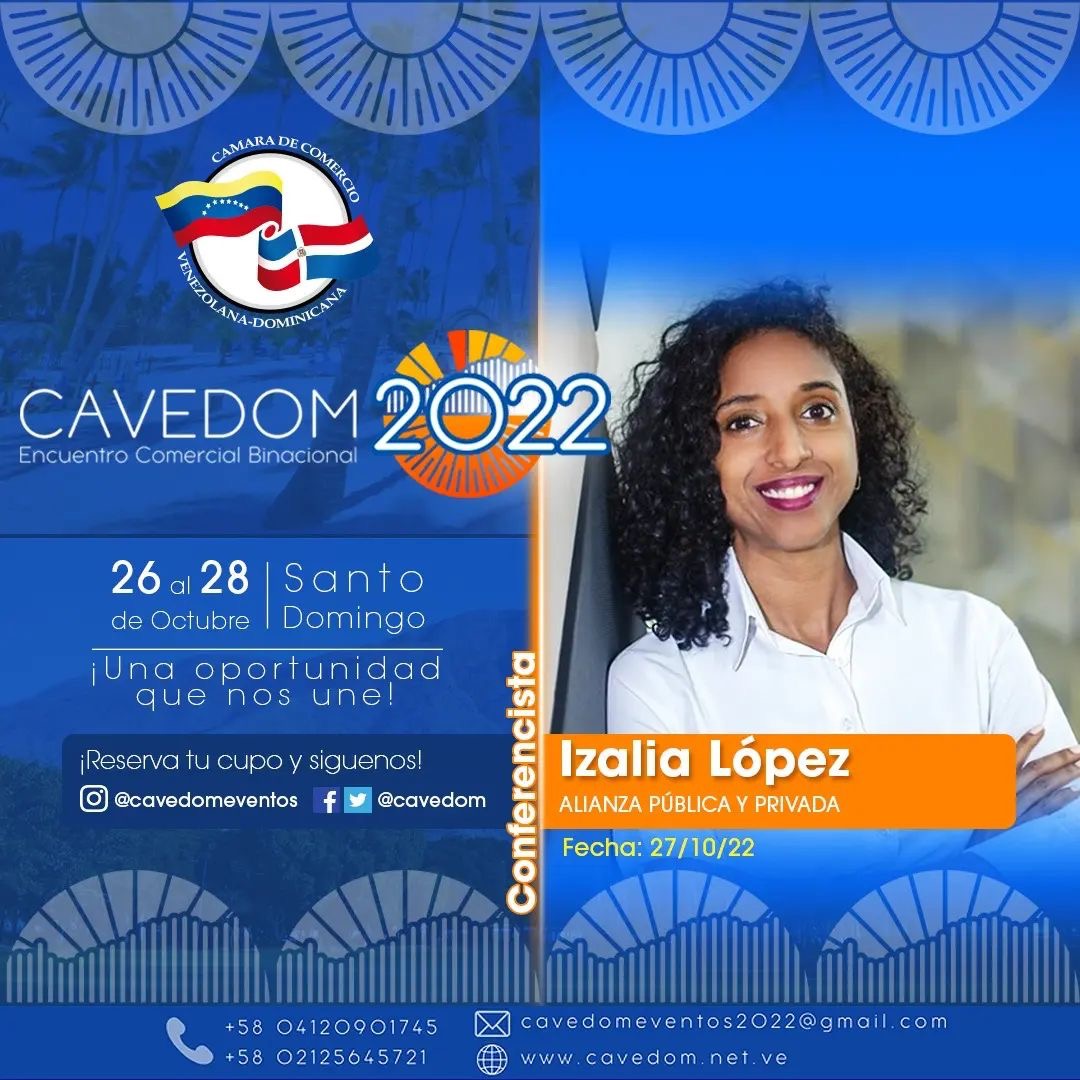 @cavedomeventos 
Conoce a nuestros ponentes para el día 27 de octubre en nuestro próximo XVII ENCUENTRO COMERCIAL BINACIONAL del 26 al 28 de octubre. 

Izalia López
Alianzas