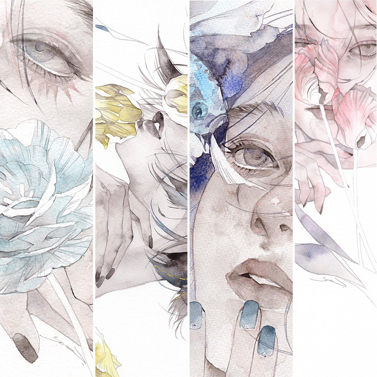 「#墨の彩展10/16(日)まで11:00～18:00(最終日は16:00まで)会」|YUEのイラスト