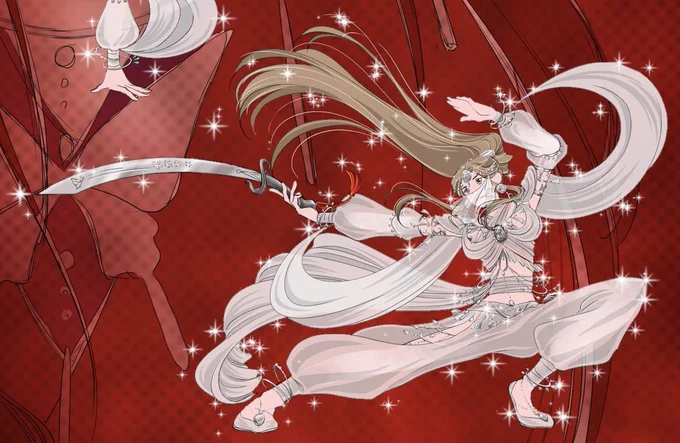 装飾品描き込み楽しかったです(*' 艸`)実はほんのちょっとだけ差し色入れてたので見てやってほしい。衣装結構透けてまーす(ฅωฅ)//  