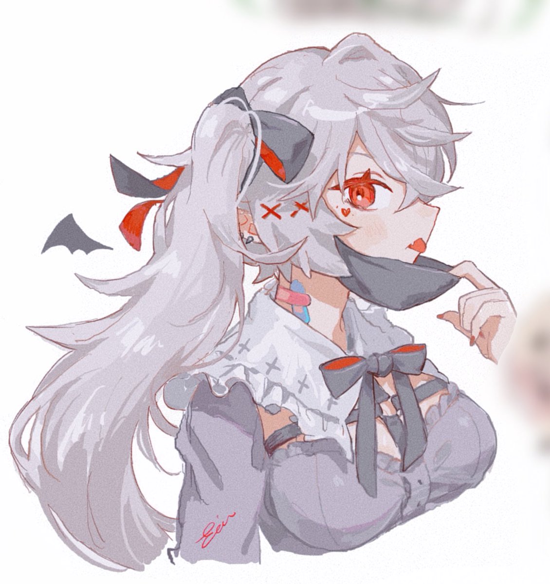 「ニャ  #SanyArt 絵チャでのヴァンパイアの横に描かせてもらった 」|さいなんじのイラスト