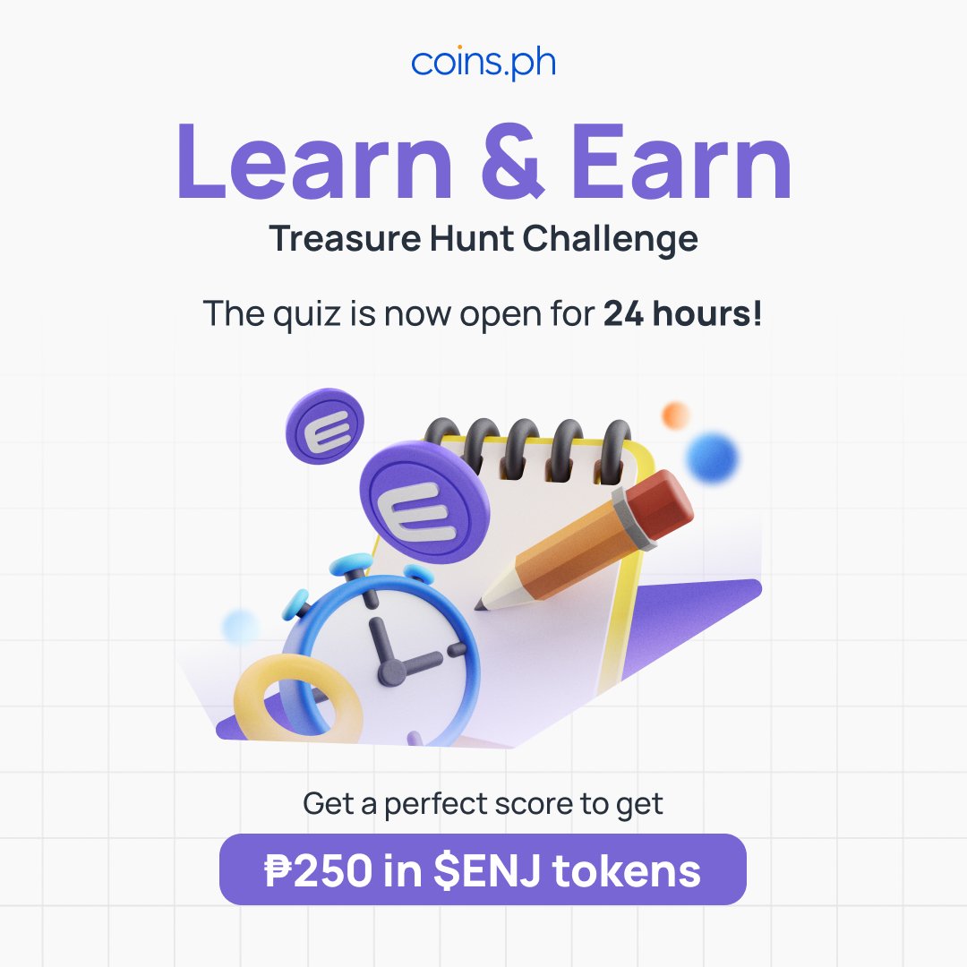 coinsph's tweet photo. Our @enjin #LearnandEarn Quiz is now LIVE for the next 24 HOURS! ⌛

Be part of the first 1,000 to answer all questions correct to win P250 in $ENJ 🎮

Join quiz on Telegram ➡️ https://t.co/sQ3SWvVUq2 https://t.co/wpo5WSuvQC