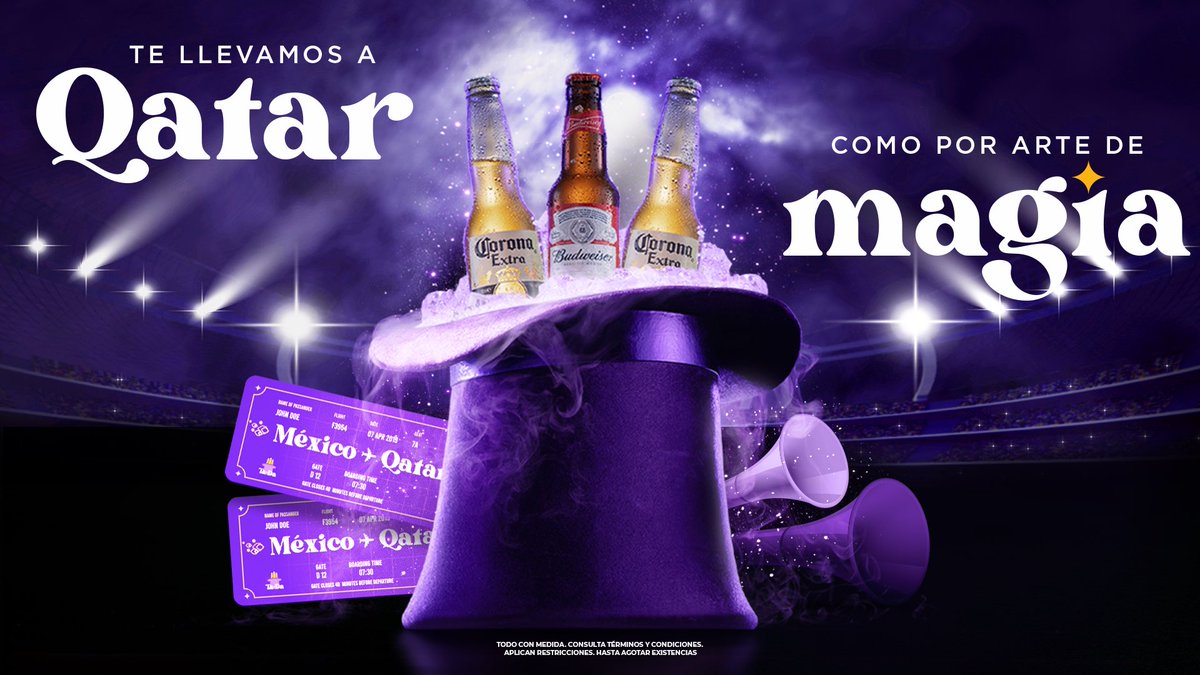 Te llevamos a Qatar como por arte de magia. Participa del 14 al 16 de octubre:
1 Haz un tweet diciendo por qué quieres ser el ganador
2 Etiqueta a <a href="/TaDaDeliveryMX/">Tada Delivery Mexico</a>
3 Sube una foto tuya con tu Visa🇺🇸 y pasaporte. Tapa tus datos
4 Screenshot de tu cel con app de TaDa instalada
TyC👇🏻