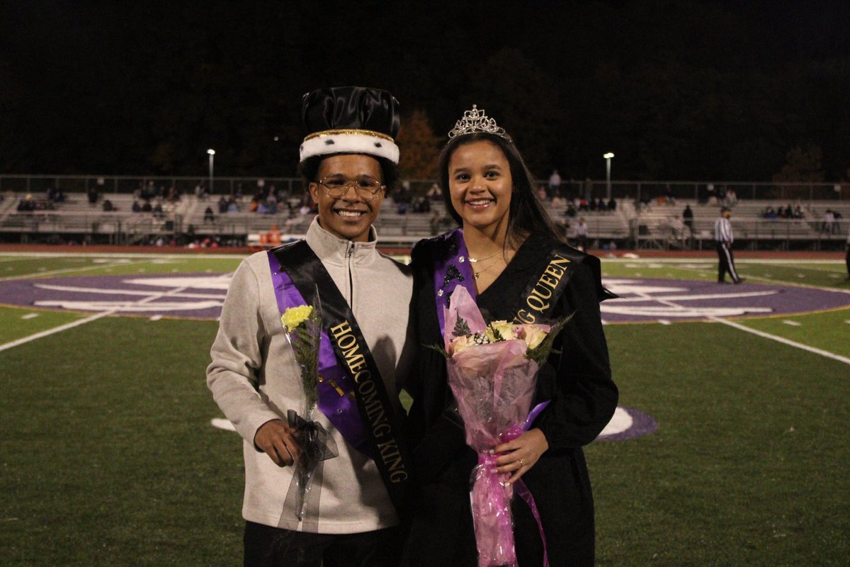 Our Homecoming king and queen are Michael Patterson and Haden Williams! 💜🤍