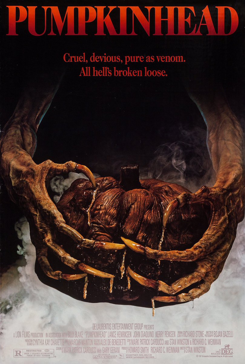 FilmNewsNos's tweet photo. 🎬MOVIE HISTORY: 34 years ago today, October 14, 1988, the movie ‘Pumpkinhead’ opened in theaters!
#LanceHenriksen #JohnDAquino #JeffEast #KerryRemsen #KimberlyRoss #BuckFlower #MayimBialik #JoelHoffman #CynthiaBain #FlorenceSchauffer #BrianBremer #MatthewHurley #LeeDeBroux https://t.co/FrewxzbwSO