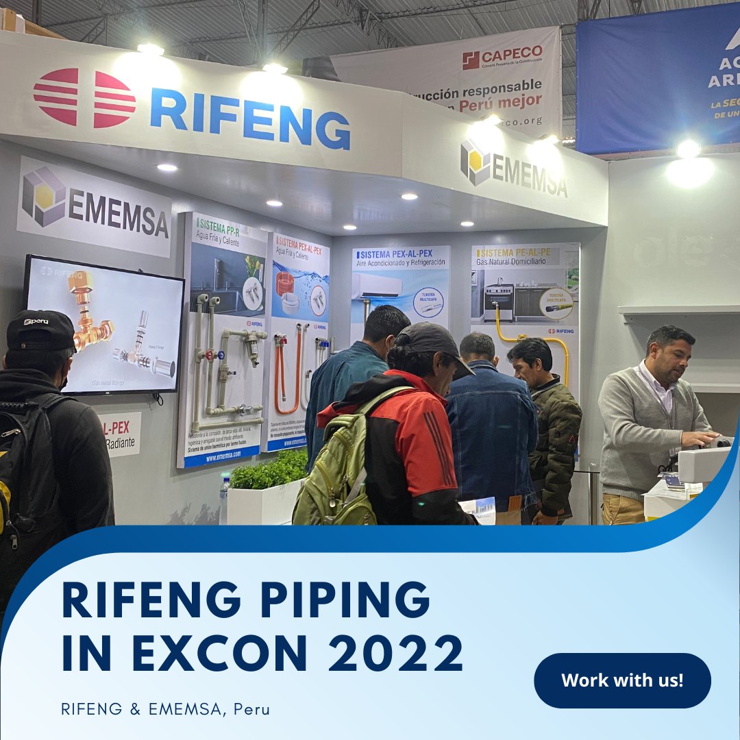rifeng_official's tweet image. #RIFENG #piping systems were brought to the spotlight at #EXCON 2022, one of the most important tradeshows for the construction sector in #Peru! Glad to meet and grow with thousands of #distributors, #contractors, #developers from all around the country.