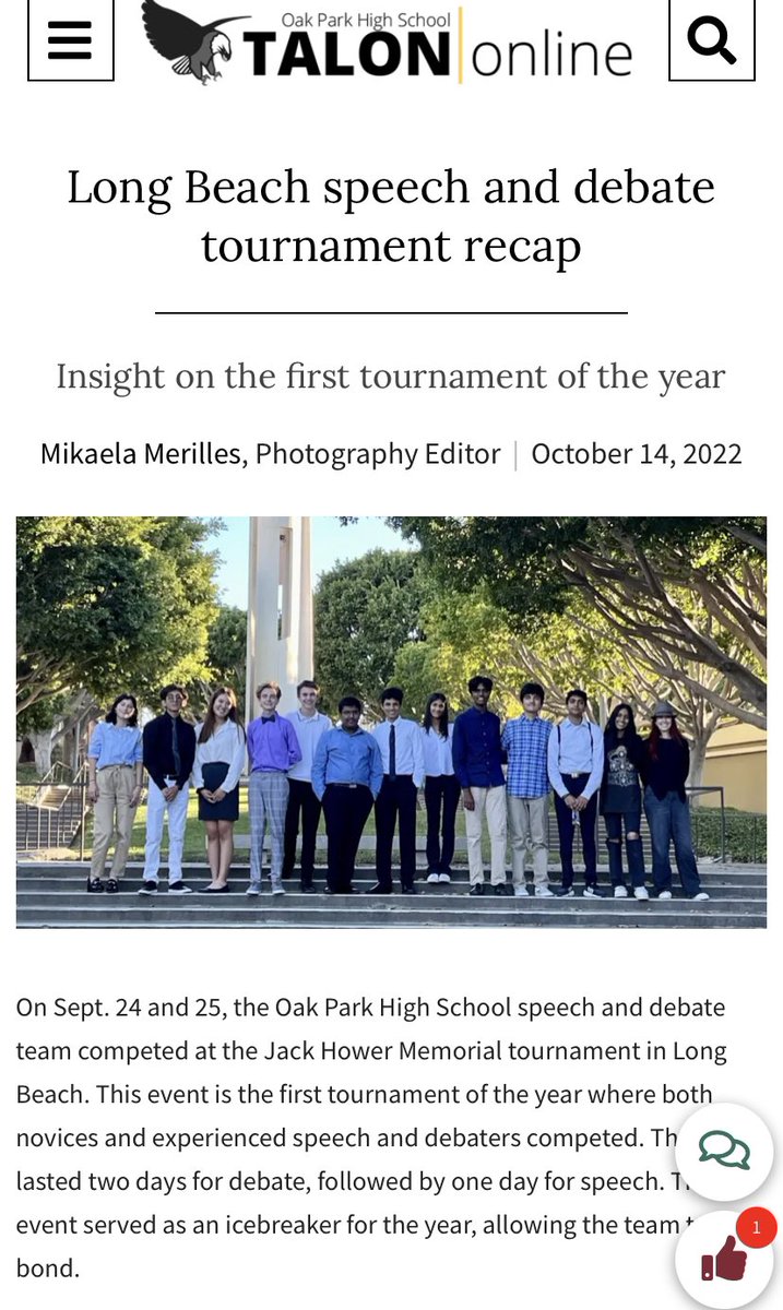 Great Talon article on Speech &amp; Debate Team!!

oakparktalon.org/15515/news/lon…