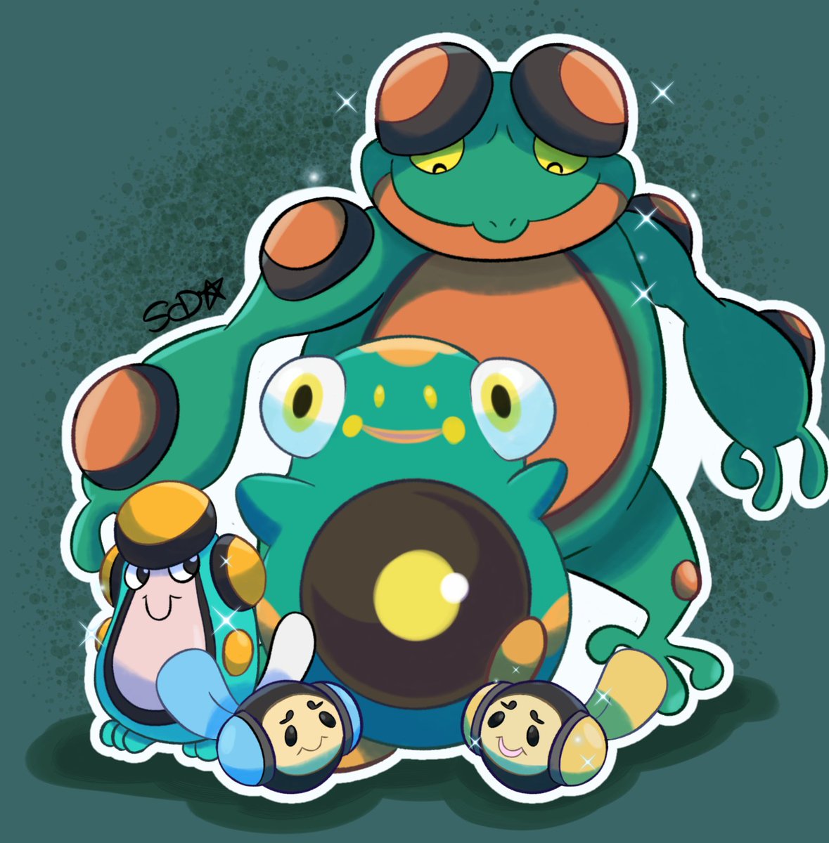 Bellibolt family 🐸⚡️
#PokemonScarletViolet #PokemonEscarlataPurpura #bellibolt #pokémon #pokemongo #dibujodigutal #digitaldrawn #digitalart #PokemonScarletandviolet