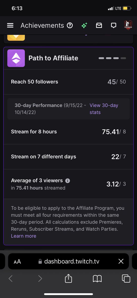 xMythhz's tweet photo. Just 5 more followers to meet affiliate requirements!!! Id gladly appreciate it if yall can drop me a follow it would mean alot to me!! Lets get to 50 yall 😭🙏🏼!!!#RoadToAffiliate (https://t.co/MZbxD6UpqI ) #twitchstreamer #smallstreamers #twitchgrind https://t.co/cepCKOYLpp
