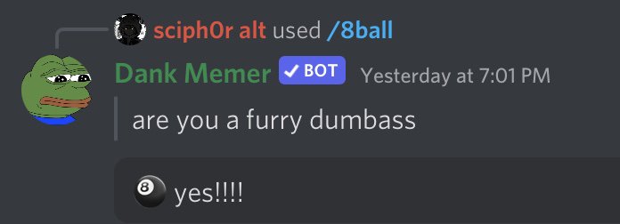 sciph0r's tweet photo. I think discord bots are stupid https://t.co/a33xAjs8QG