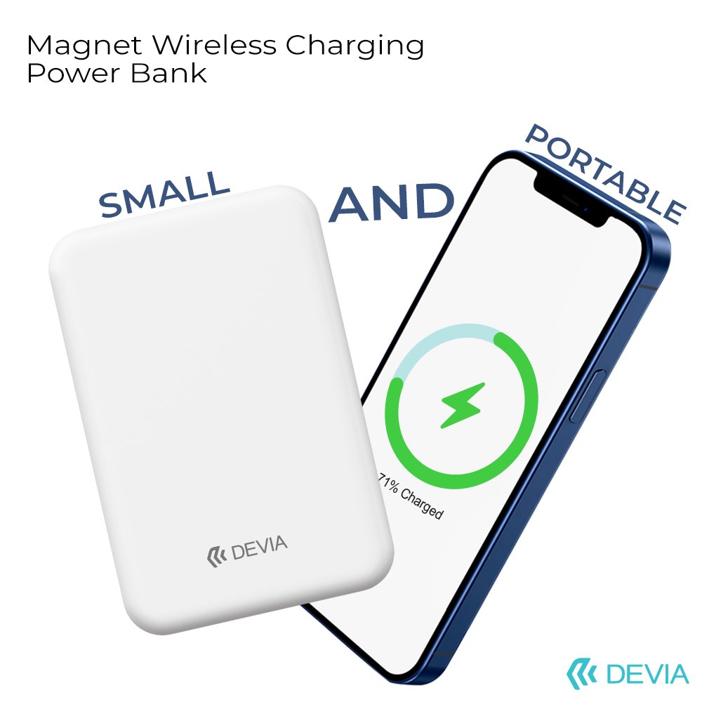 DeviaCanada's tweet photo. Charging on the go wherever you go! 

Check out the Devia Smart Series PD 20W 5000mAh Magnet Wireless Charging Power Bank : https://t.co/2Uwjvq4D8f

#Devia #DeviaCanada #FridayFeeling #FridayNight #Powerbank #Charger #Wireless #Magnet #Portable #Canada #Technology https://t.co/FMEgdTfcm7