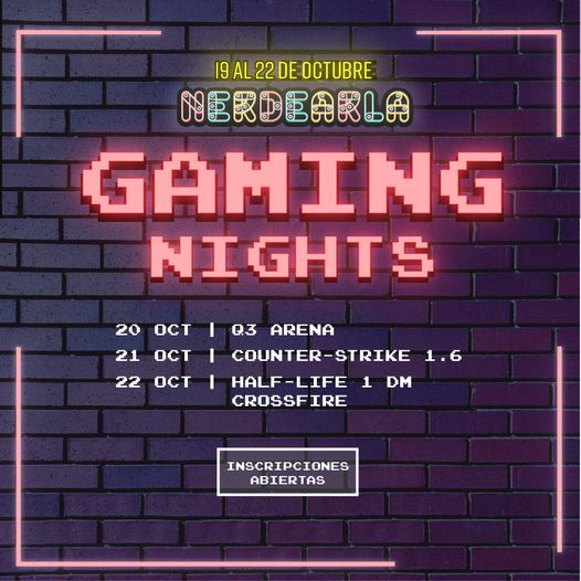 jassu's tweet photo. 👾🎮 Los invitamos a las Nerdearla Gaming Nights by #MePES 👾🎮 
En las noches de #Nerdearla vamos a estar jugando al mejor estilo Lan-Party con el increíble apoyo de Old Servers 

🕹Todo enterado...¿Cómo me anoto?
➡Anotándote en el Formulario : https://t.co/bg13gxJylV https://t.co/JbTX7PrDqf