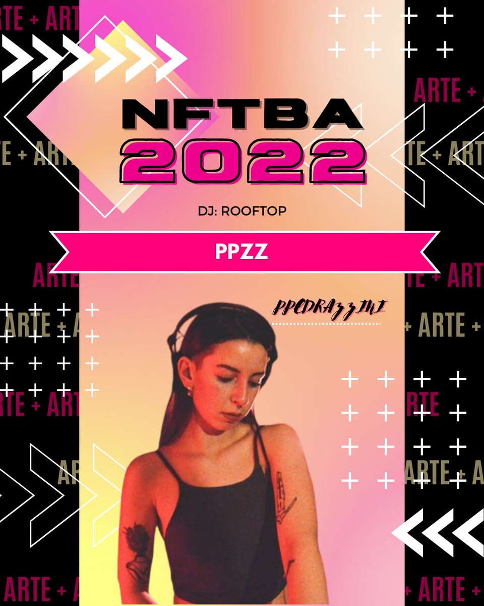NFTBA22's tweet photo. 🎧👩🏻Veni a conocer a nuestra DJ @Ppedrazzini_ , donde estará pasando música en el rooftop, para relajarnos y disfrutar de este increíble evento que se viene🙌🏻🔥

#nftbuenosaires #nftcomunidad #nftarte #nftargentina https://t.co/t5KjThCCBd