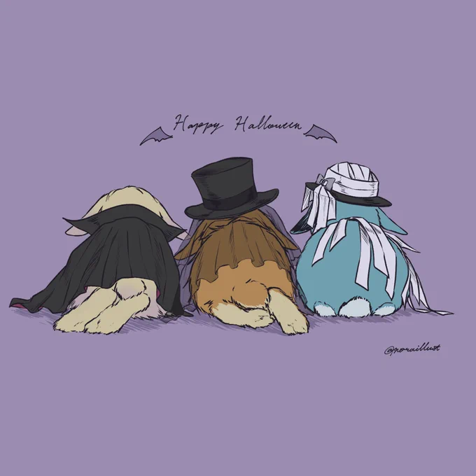 イベント始まったのでお気に入りハロウィン絵を再掲獣化あり 