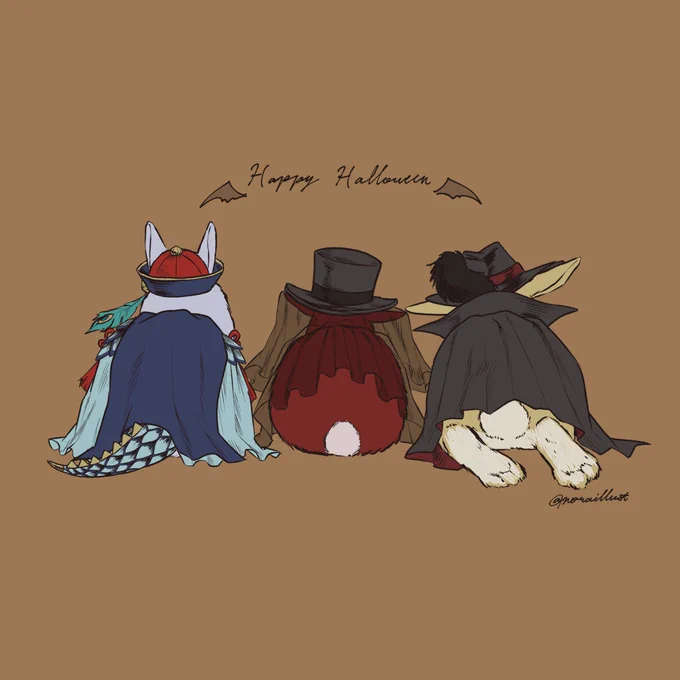 イベント始まったのでお気に入りハロウィン絵を再掲獣化あり 