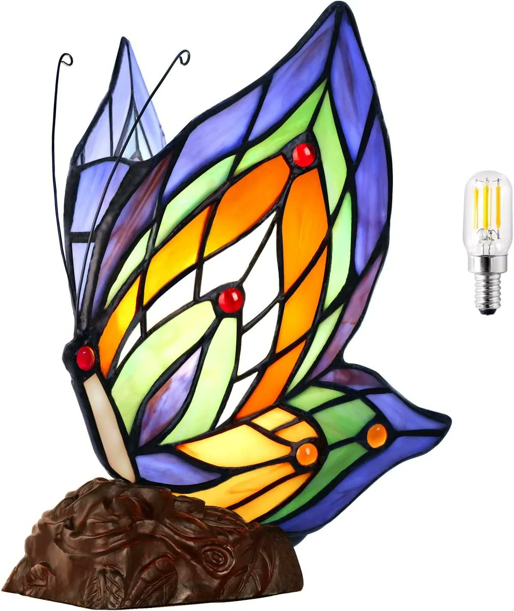 vandawriter's tweet photo. MOOVIEW Tiffany Lamp Night Light Butterfly Stained Glass Desk Lamp 1 PCS LED Bulb(2700K E12) Included, Red (TF08006BF) - - https://t.co/ww04soT047 https://t.co/mGbCLrZqUi https://t.co/tVfsy4C8SB