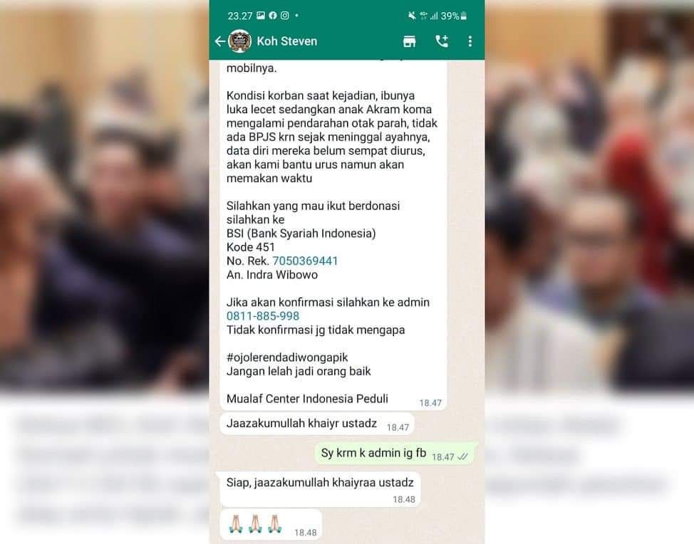 Beberapa tahun lalu ia datang ke kajianku. Setelah itu ia selalu hadir di banyak tempat. Aku tidak tau apa perannya di setiap acara. Kadang dia bawa motor untuk bonceng aku saat krodit. Kadang dia jadi bodyguard ngawal saat jamaah ramai menuju lokasi acara.