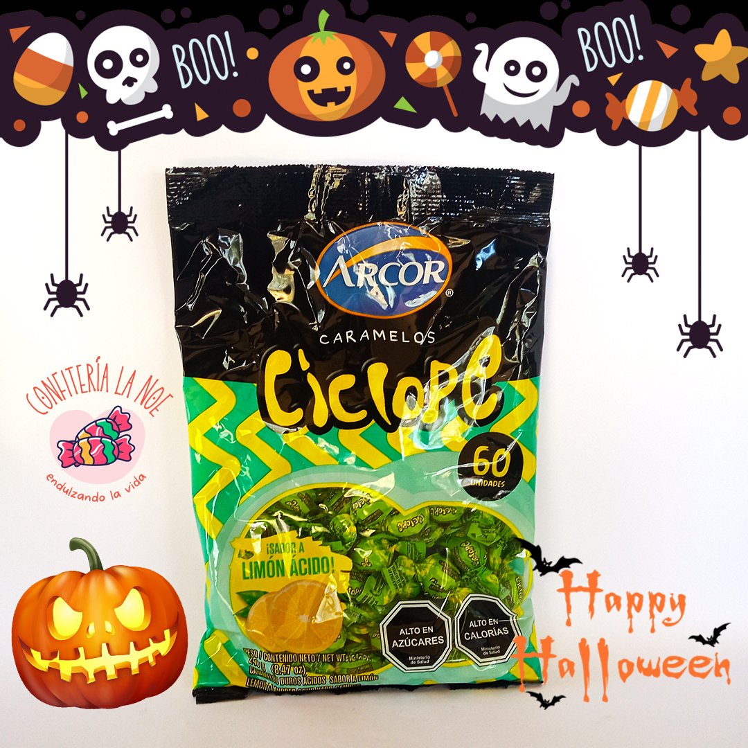 confiterialanoe's tweet photo. 🛍️ #NuevoProducto | ¡Feliz #Halloween! 🎃

Caramelos Cíclope sabor a limón ácido, Arcor, 60 unidades, bolsa 240 g.

#Precio $1.500 c/u

Somos la #confitería más rica de #dColina con las más diversas marcas y una gran variedad de #dulces, #chocolates y todo tipo de #golosinas https://t.co/4ZPnwkfns0