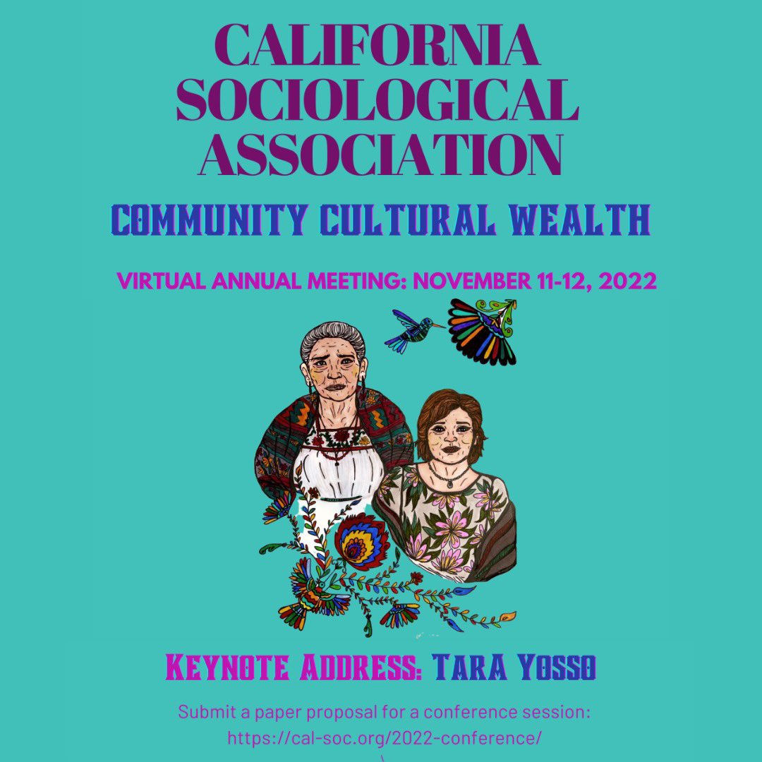 ‼️Call for sociological papers‼️

The annual California Sociological Association conference will be held through Zoom this year on November 11th-12th. Submit your paper proposal by tomorrow, October 15th. Link in bio!