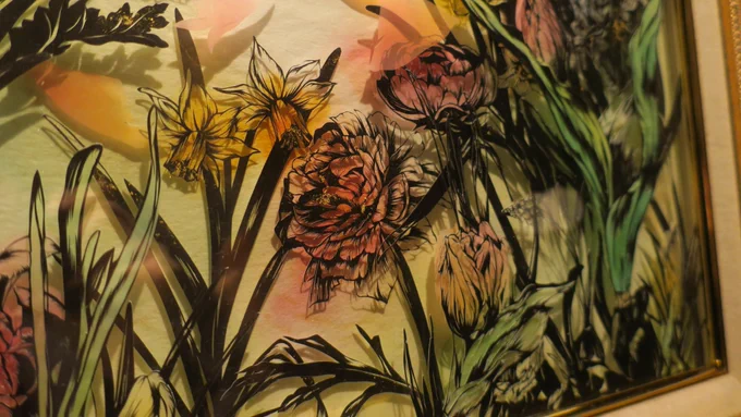 繊細で力強い切り絵のお花です #まだまだこういうのが好きな人がいるはずなのでどうか届きますようにRTおねがいします 