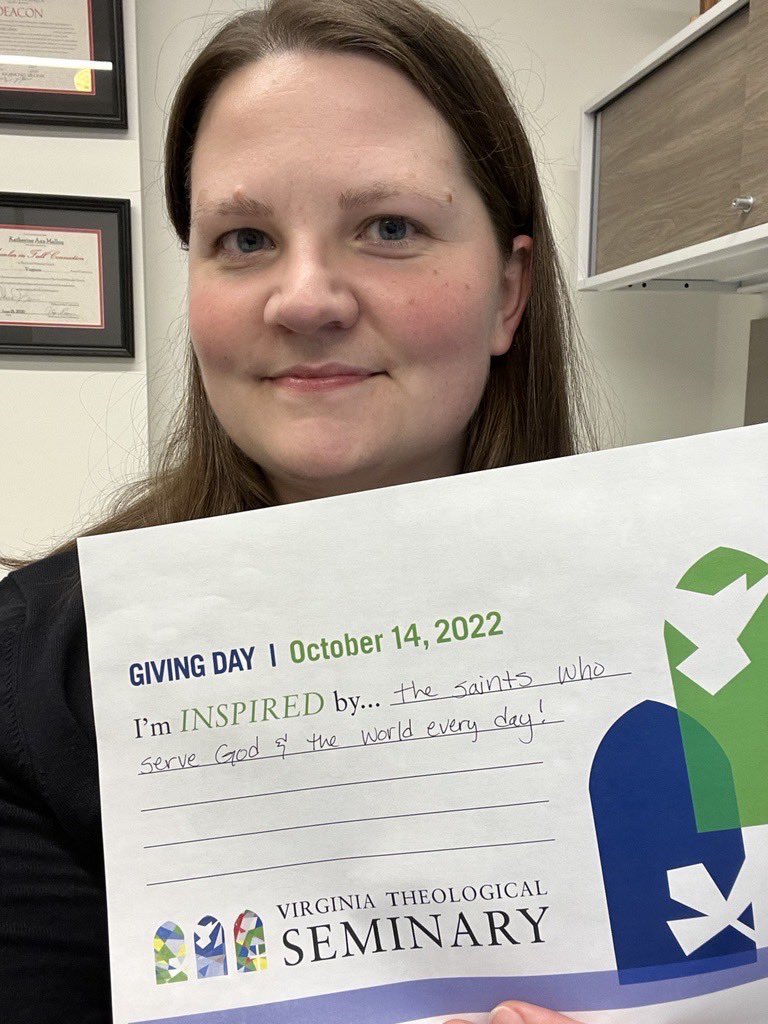 Director of Lifelong Learning Programming Katherine Malloy is inspired by saints like you!

Double your impact before midnight! vts.edu/give

#vtsinspires 
<a href="/VTS_Seminary/">Virginia Theological Seminary</a>