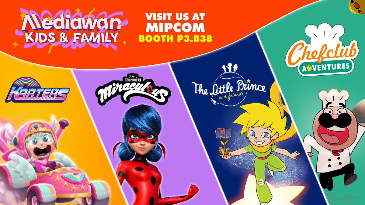 MediawanFr's tweet photo. 🇫🇷 Différents univers, une seule destination ✨
@BeMiraculousLB #TheLittlePrince #Karters #ChefClub et bien d'autres...
@Mediawan_kf est de retour au #MIPJUNIOR & #MIPCOM ! @mip
📍 Rencontrez-nous au stand P3.B38
____
#MethodAnimation #SomewhereAnimation #Animation https://t.co/NIRn4iNwzT
