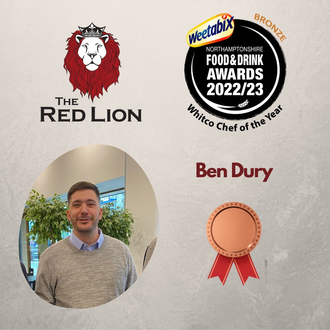 Congratulations to Ben Dury winning bronze in the Weetabix Food &amp; Drink Awards 2022/23 Whitco Chef of the Year. Come and find out why our head chef is one of the top 4 in the county! 
#northamptonshire #food #awards #chef #kettering #WNFAD