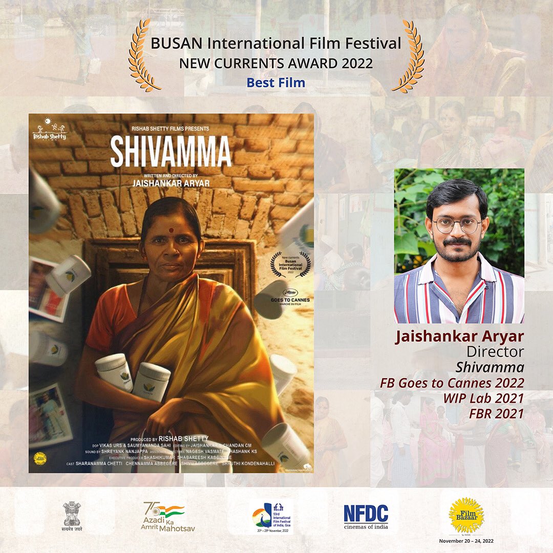nfdcindia's tweet photo. What an amazing milestone!

Congratulations Jai Shankar Aryar and team #Shivamma on your well-deserved award and recognition.

#WIP2022 #VR2022 #NFDC #FilmBazaar2022 #WorkInProgressLab #FilmBazaar #ViewingRoom #Busan2022 #FBGoestoCannes #FBR https://t.co/w10IuFYoXm