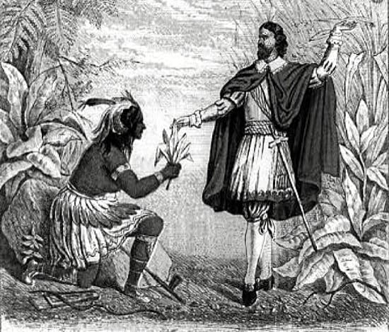 #OTD October 15, 1492, three days after Christopher Columbus and his crew landed on one of the Bahamas islands, the American Indians offered Columbus a bundle of dry tobacco leaves. It was the first time a European had seen tobacco.