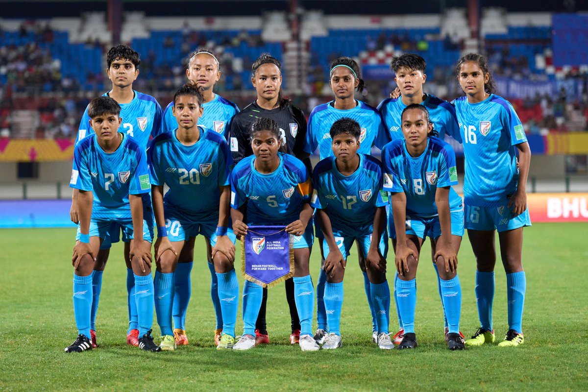 AritraParab's tweet photo. The girls gave it their best effort. They may have never participated in a tournament like this before. Girls, keep going tones of love and support💙🇮🇳
#INDMAR ⚔️ #U17WWC 🏆 #BackTheBlue 💙 #ShePower 👧 #IndianFootball ⚽ https://t.co/1DqiybIa7W