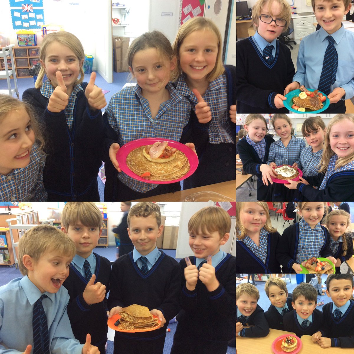 StMargs_Year4's tweet photo. A pancake stack team challenge seemed a suitable way for Year 4 to conclude their Nutrition Dt unit @StMargaretsPrep. They demonstrated great knowledge of the food groups being used in their designs and how to make sure they all constructed a balanced yet tasty meal! #StMargsDT https://t.co/crDZi9qh5b