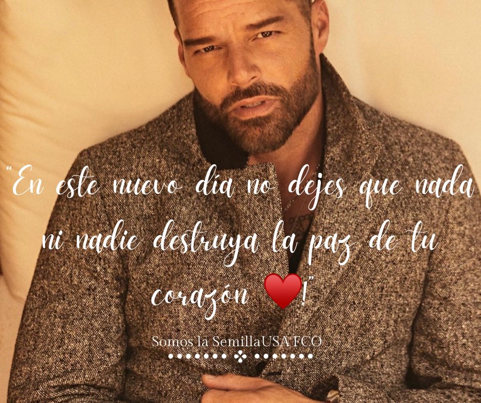 UsaSemilla's tweet photo. “Un pequeño pensamiento positivo en la mañana puede cambiar todo tu día.”- Anónimo
No dejes que nada empañe tu felicidad! Feliz Sábado!
#pazinterior #lapaz #capazos #capazo #pazyamor #pazmental #rickymartin #sexysouls #somoslasemilla @ricky_martin @RMwebteam https://t.co/bhkSo6fhgl