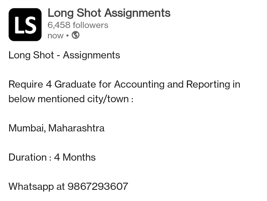 LSassignments's tweet photo. #job #jobs #job2022 #jobsearch #jobsearching #jobinindia #jobopportunities #SHAREPOST #getassignment #longshot #jobopportunity #LikeAndShare #assignment https://t.co/hnDTF1NyHJ